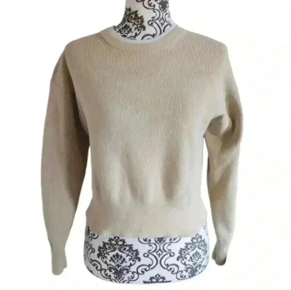 Lululemon Waist Length Crewneck Sweater Chunky Women's 4 Prosecco Lemon Cotton - Picture 2 of 14